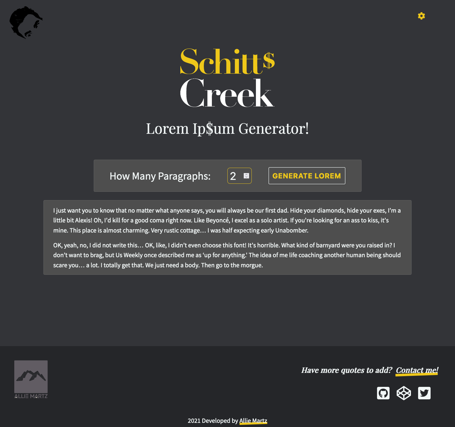 Example of personal project building a lorem ipsum text generator.